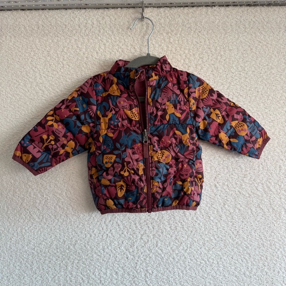 REI Baby Reversible Animal Print Down Puffer Jacket Winter Coat‎ Size 12 months